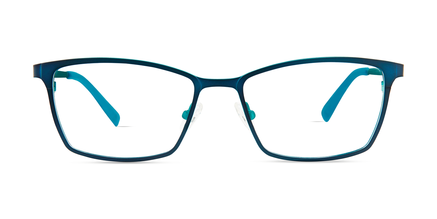 modo 4222 optical prescription eyewear glasses made in japan titanium lightweight strong strength durable long lasting female women ladies rectangular shape petroleum teal green