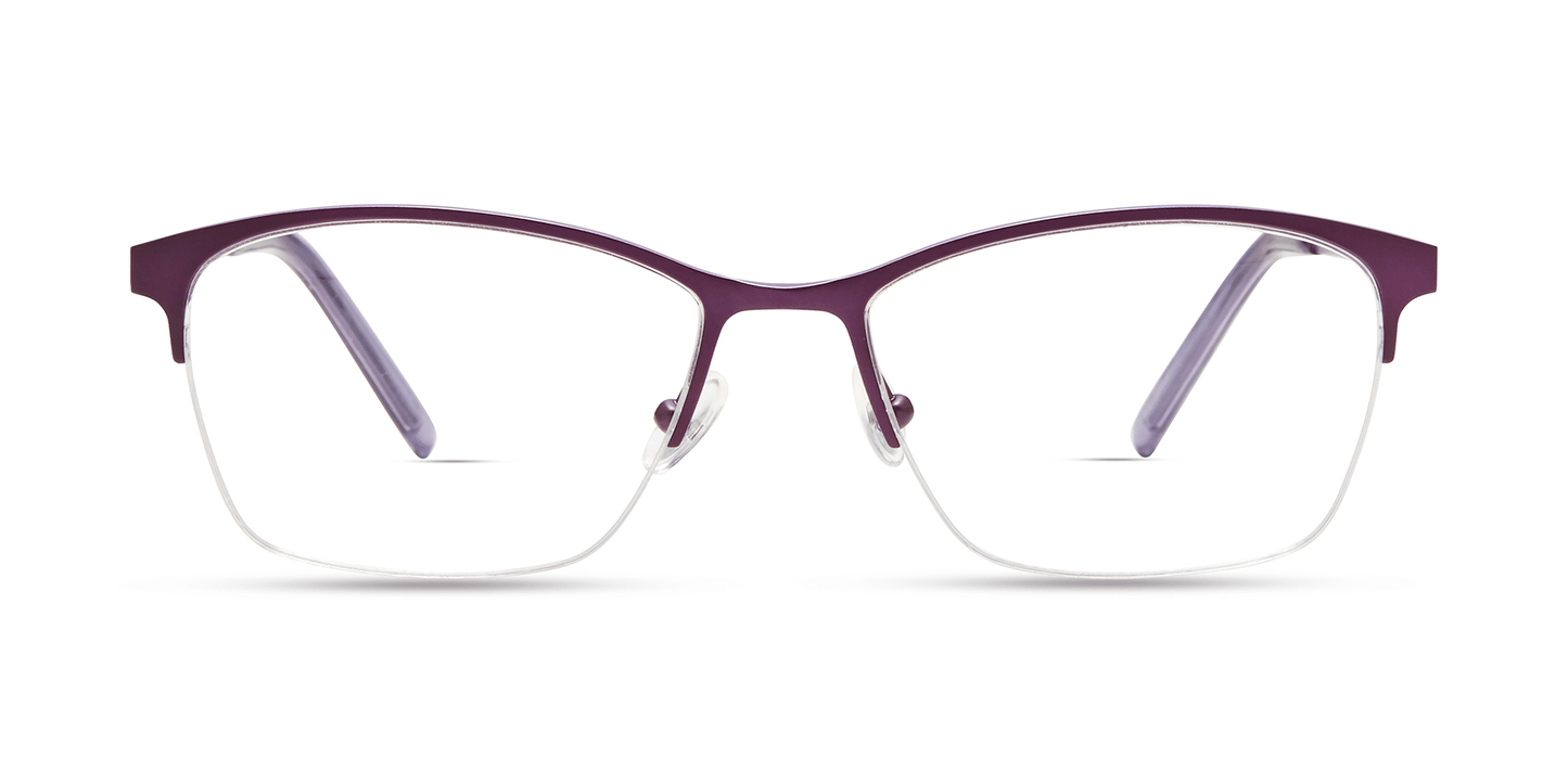 modo 4239 optical prescription eyewear glasses titanium made in japan female women ladies semi rimless titanium strong strength durable long lasting upswept rectangle matte purple