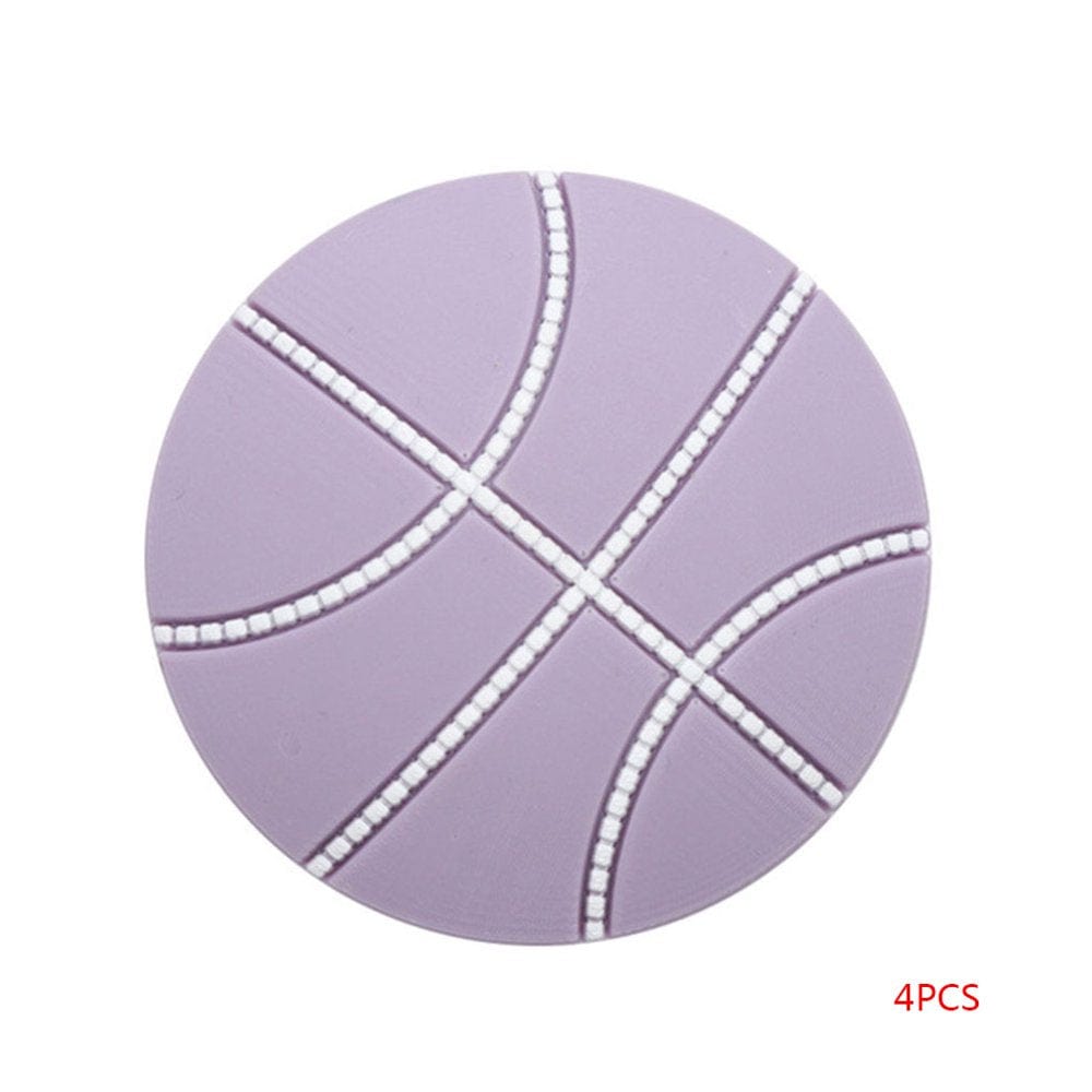 4Pcs Mute Door Rear Wall Crash Waterproof Anti-Collision Adhesive Pad Basketball Style 5Cm