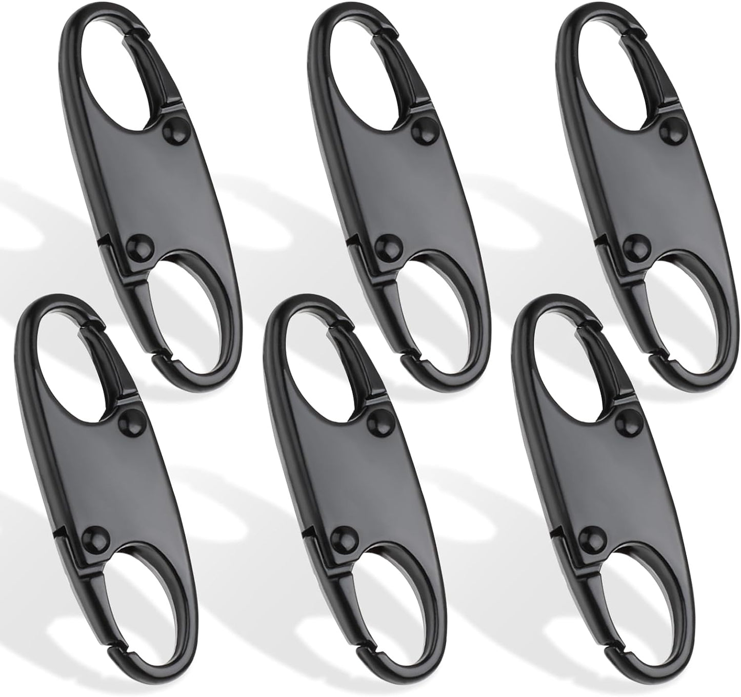 6PCS Double Small Carabiner Clips, S Carabiner Keychain Small Alloy Snap Hook Zipper Clip for Fishing/Camping/Outdoor Sports