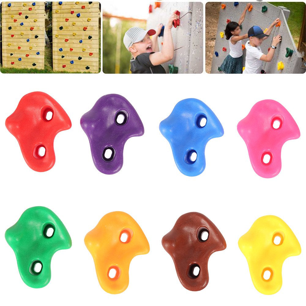 Fyeme Textured Resin Rock Wall Rock Climbing Wall Stone, 10Pcs Rock Climbing Holds Textured Climbing Rocks Wall Stones Kids Assorted Kit for Indoor Outdoor Climbing Wall?With Screw Accessories?