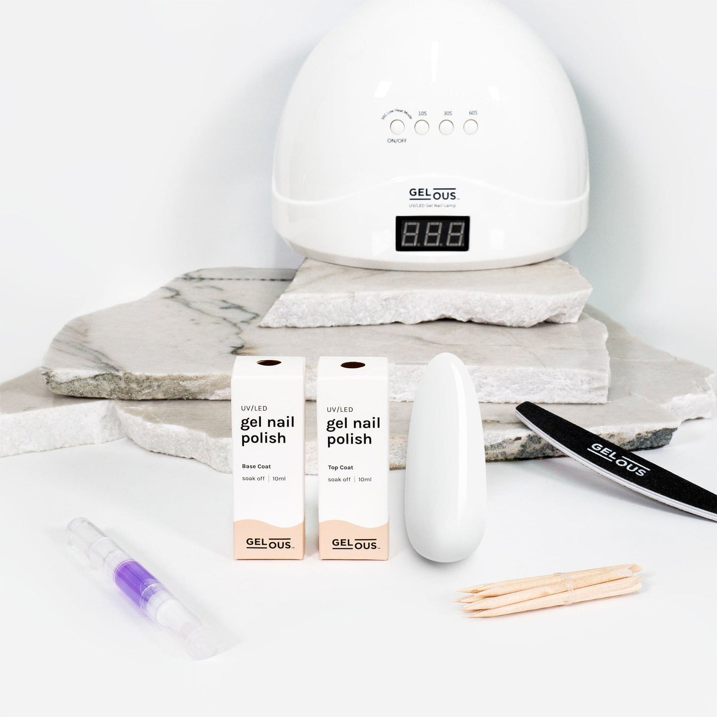 Gelous gel nail polish Just White Essentials Pack - photographed in New Zealand