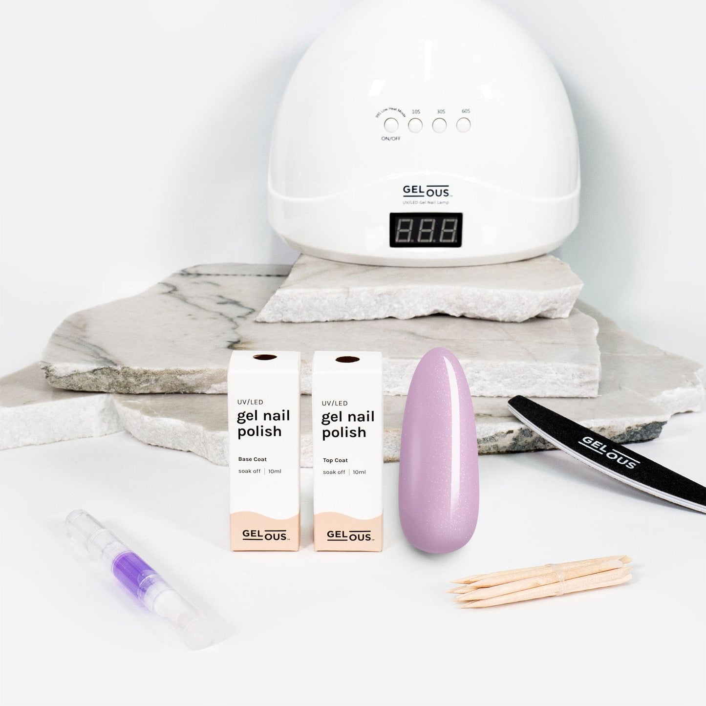 Gelous gel nail polish Lilac Ice Essentials Pack - photographed in New Zealand