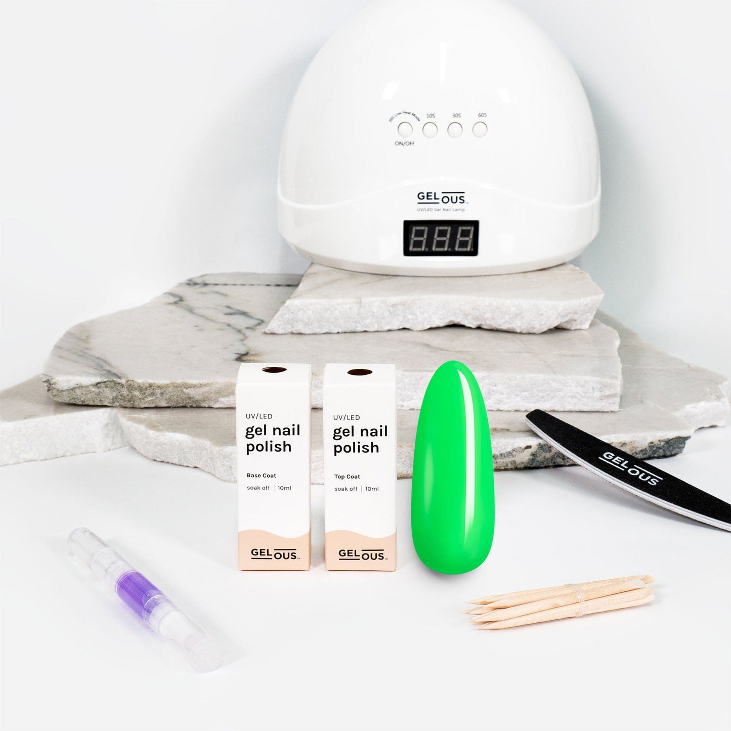 Gelous gel nail polish Neon Green Essentials Pack - photographed in New Zealand