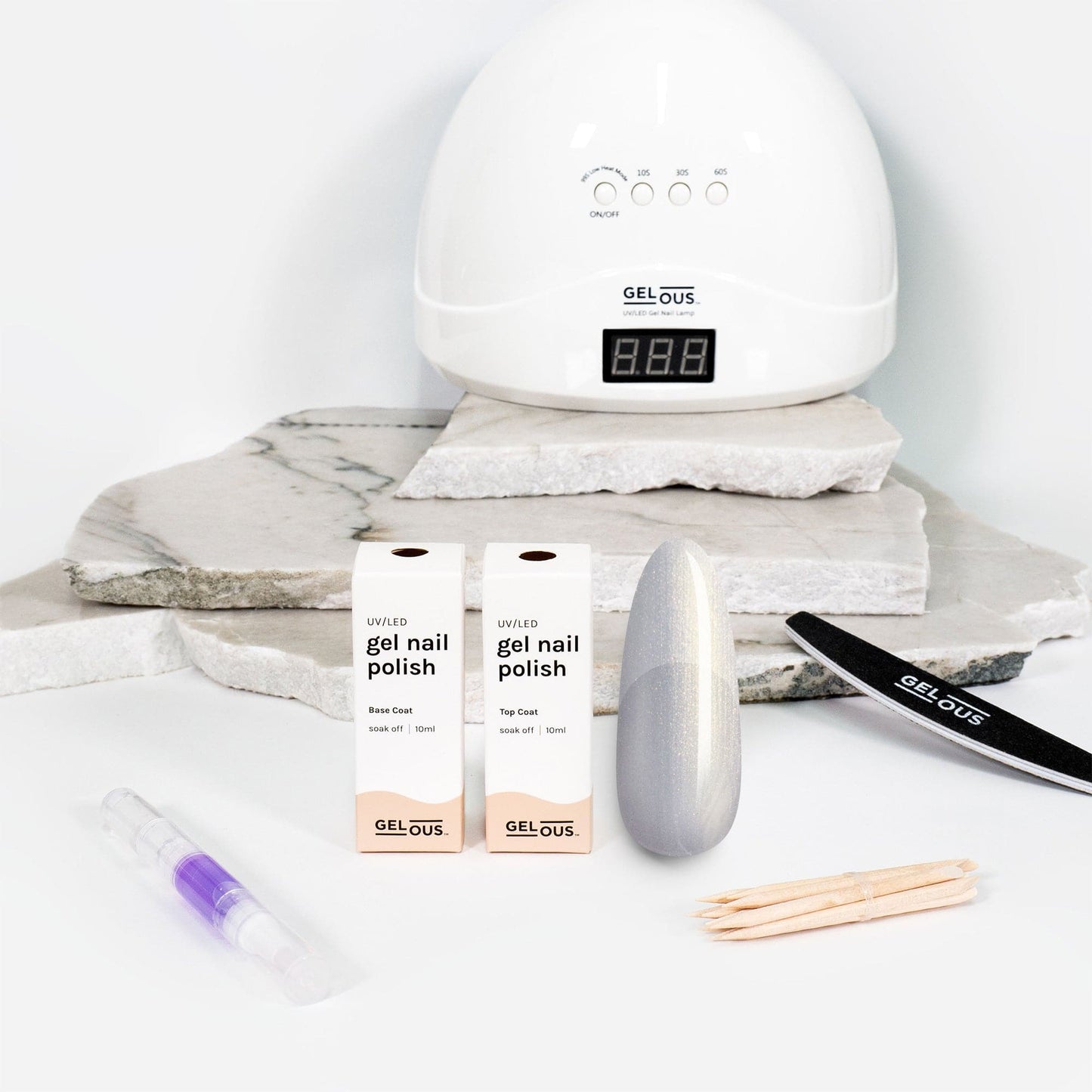 Gelous gel nail polish Pearlescent Oyster Essentials Pack - photographed in New Zealand