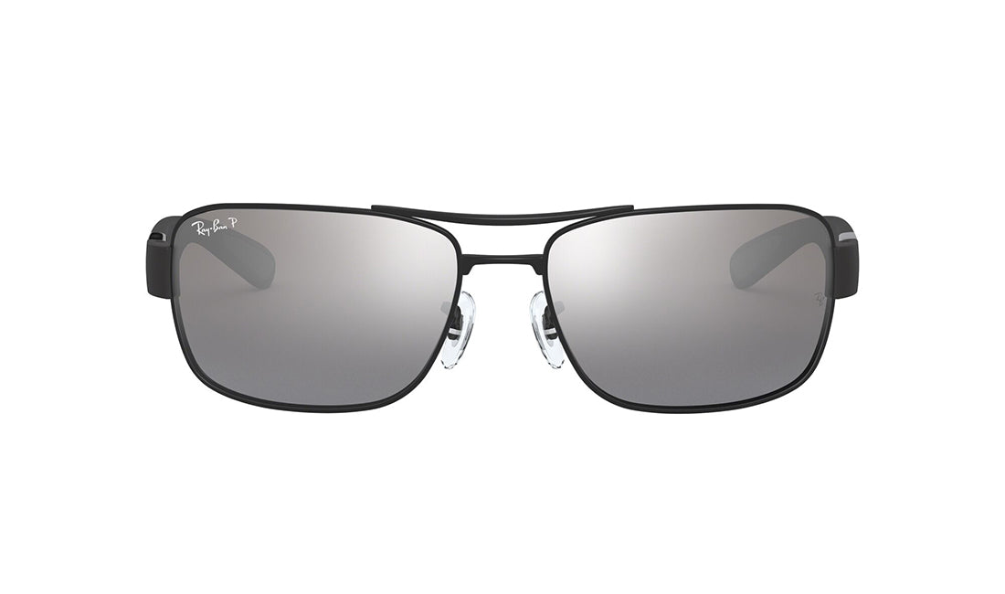 Sunglasses Rayban 3522 (Polarized) Black, Grey, Large, Mens, Metal, Polarized, Prescription, Rayban, Rectangle, Sunglasses