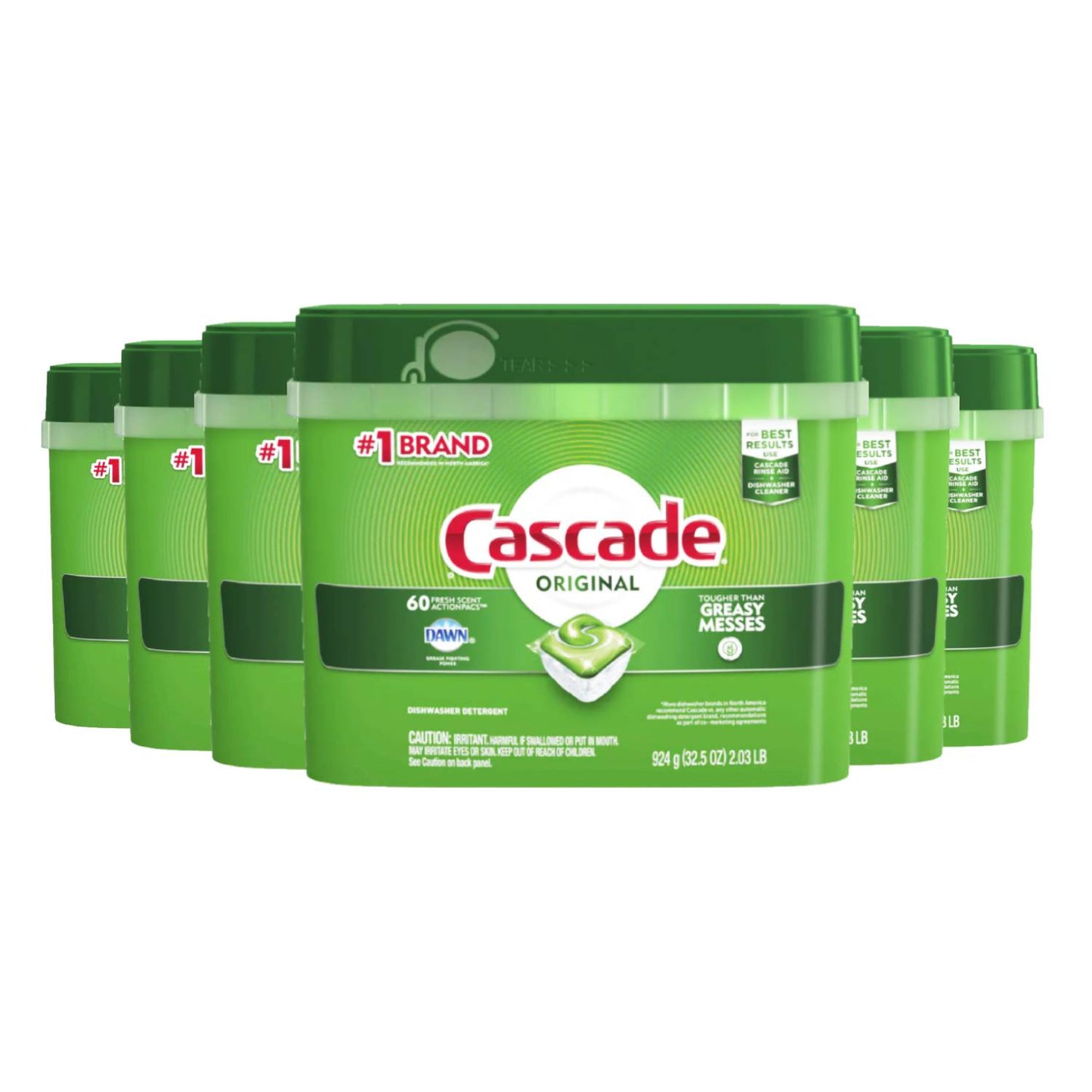 Cascade ActionPacs Fresh Scent Dishwasher Detergent 60 Ct ea - 6 Pack