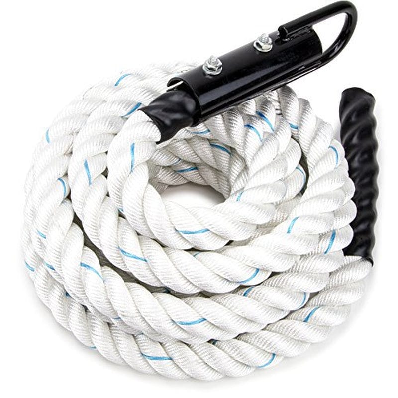 Crown Sporting Goods White Poly Dac Gym Climbing Rope, Knotless, 20'