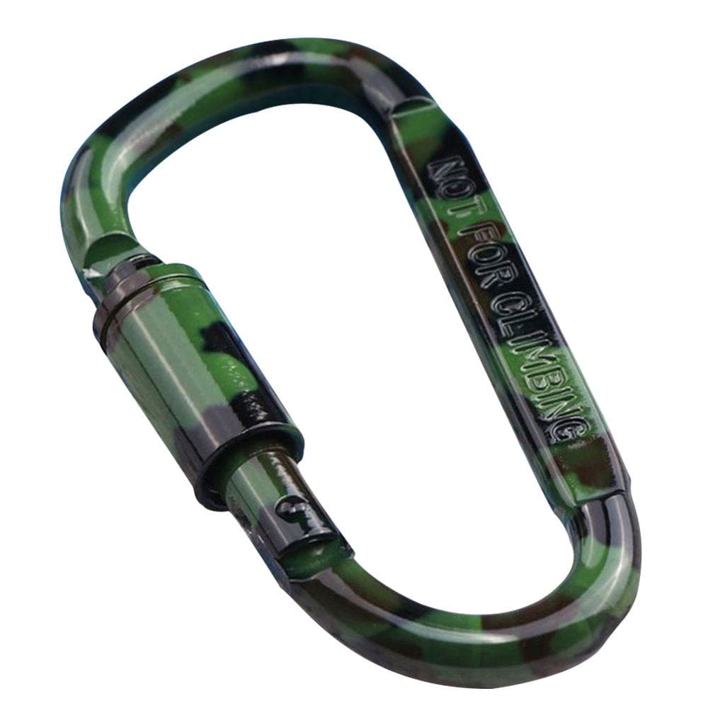 Gecorid Carabiner D Shaped Aluminum Alloy Carabiner Mutlifucntional Keychain Mountain Climbing Accessory Camouflage