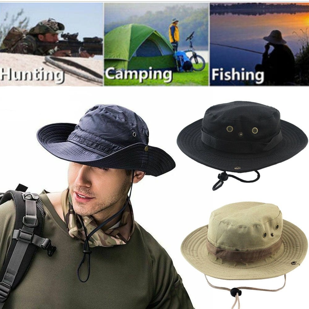 HQZY Boonie Hat Classic Army Style Boonie Bush Jungle Hat Safari Cap Outdoor Hunting Hat Fisherman Bucket Cap Quick Dry Sunshade Sports Hat
