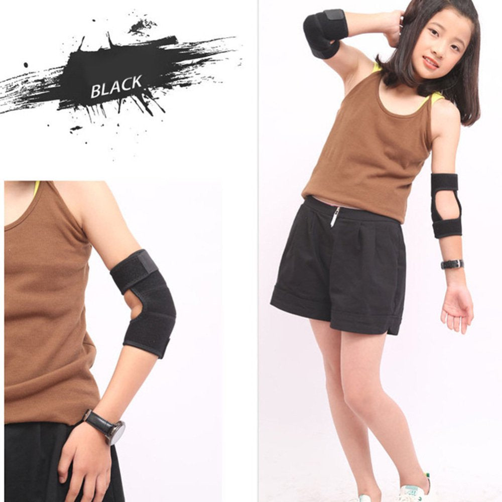 Kids Elbow Brace Pads Sports Protect Breathable Arm Cover Elbow Support Guard Rose Red