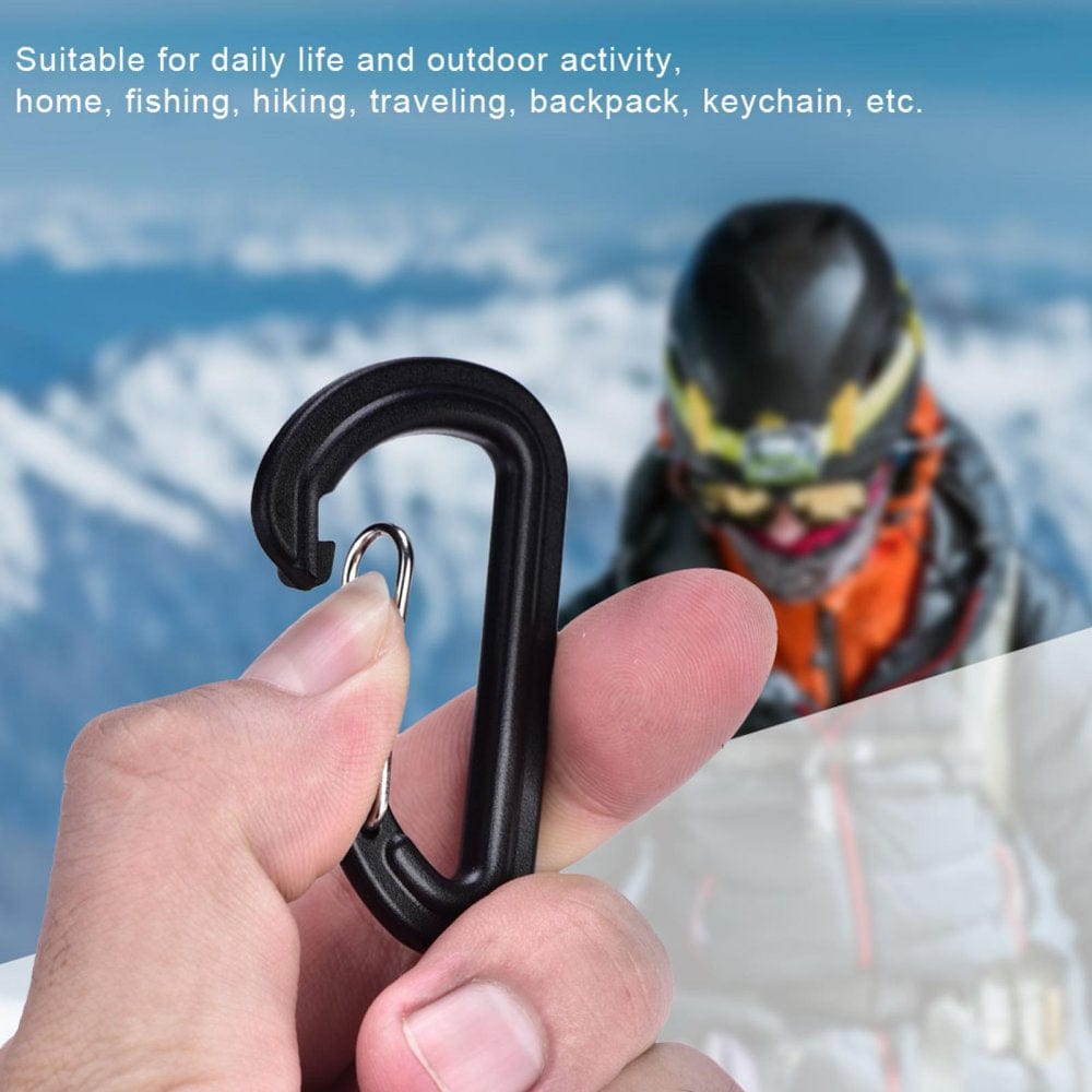 Kritne Climbing Locking Buckle,20Pcs Plastic Carabiner Climbing Hiking Locking Buckle Key Outdoor Sports Accessory,Plastic Climbing Buckle