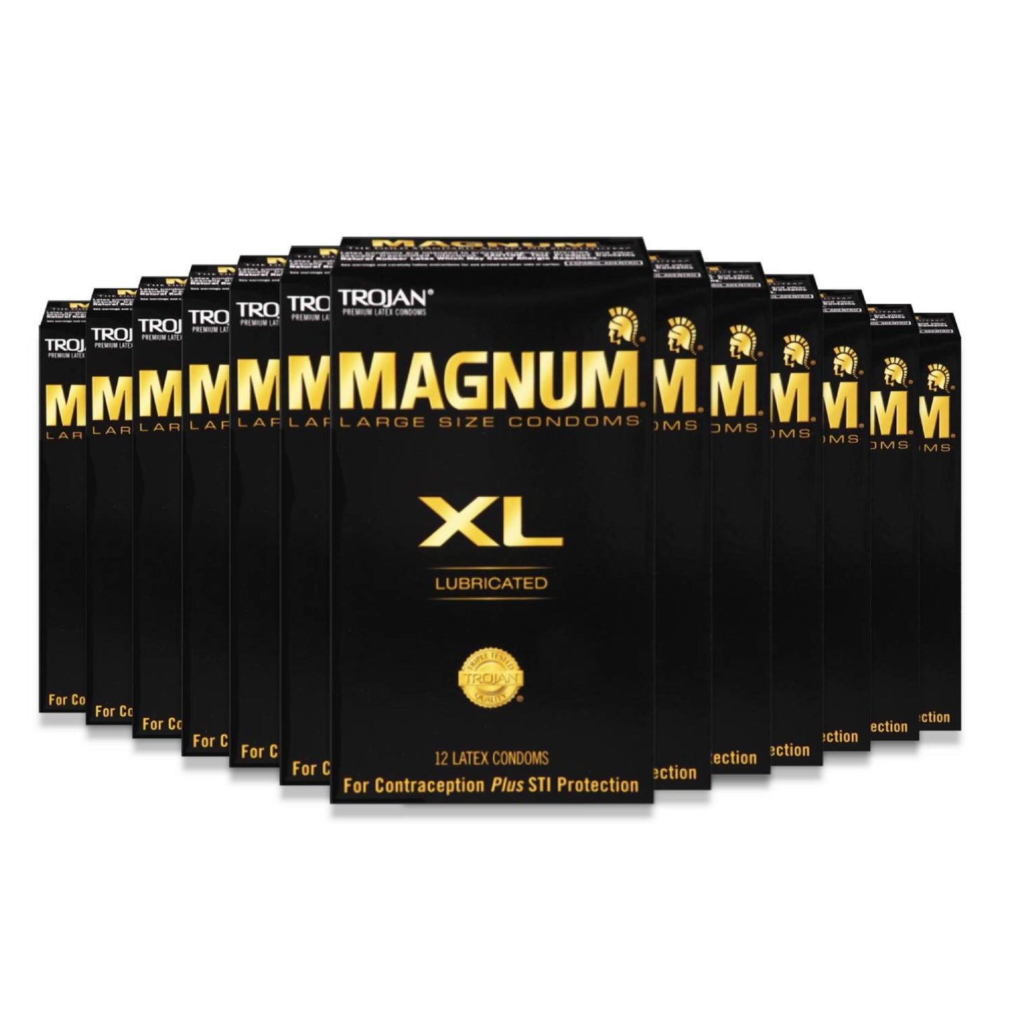 Trojan Magnum XL Lubricated Premium Latex - 12 ct ea - 12 Pack