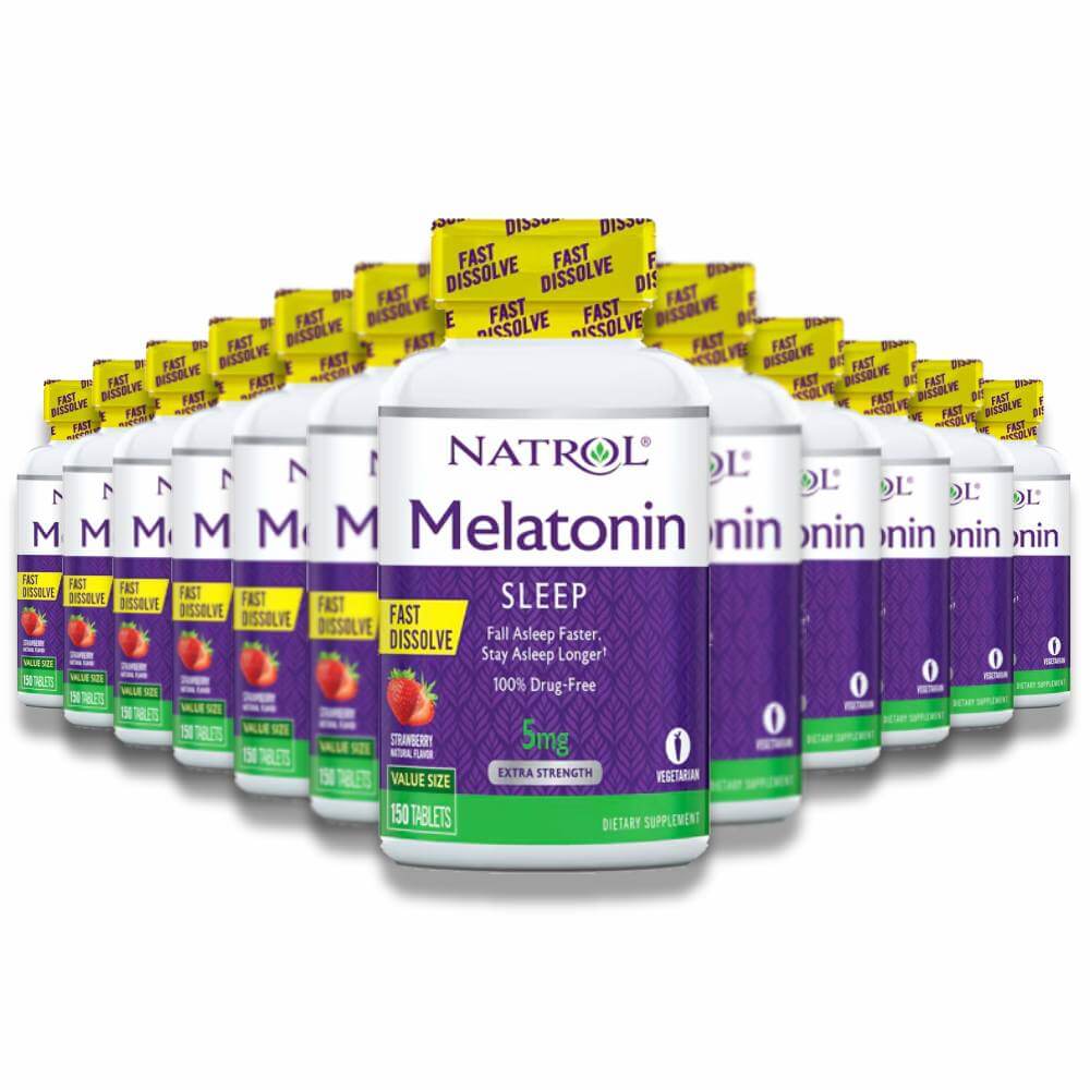 Natrol - Melatonin Sleep Fast Dissolve Strawberry 5 mg - 150 Tablets - 12 Pack