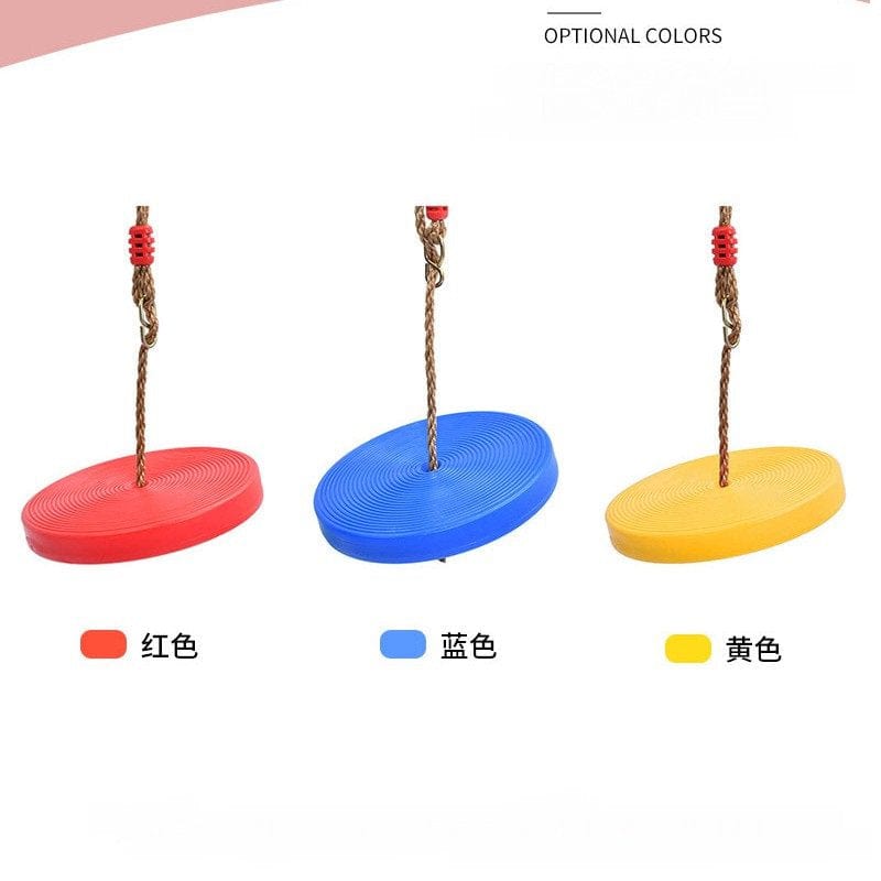 TINKER Tree Swing Ring 3-In-1 Outdoor Tree Disc Swing Climbing Rope to Sit, Stand and Hang for Kids Supports up to 150 Pounds, Attaches to Trees and Backyard Swing Sets / Play Sets