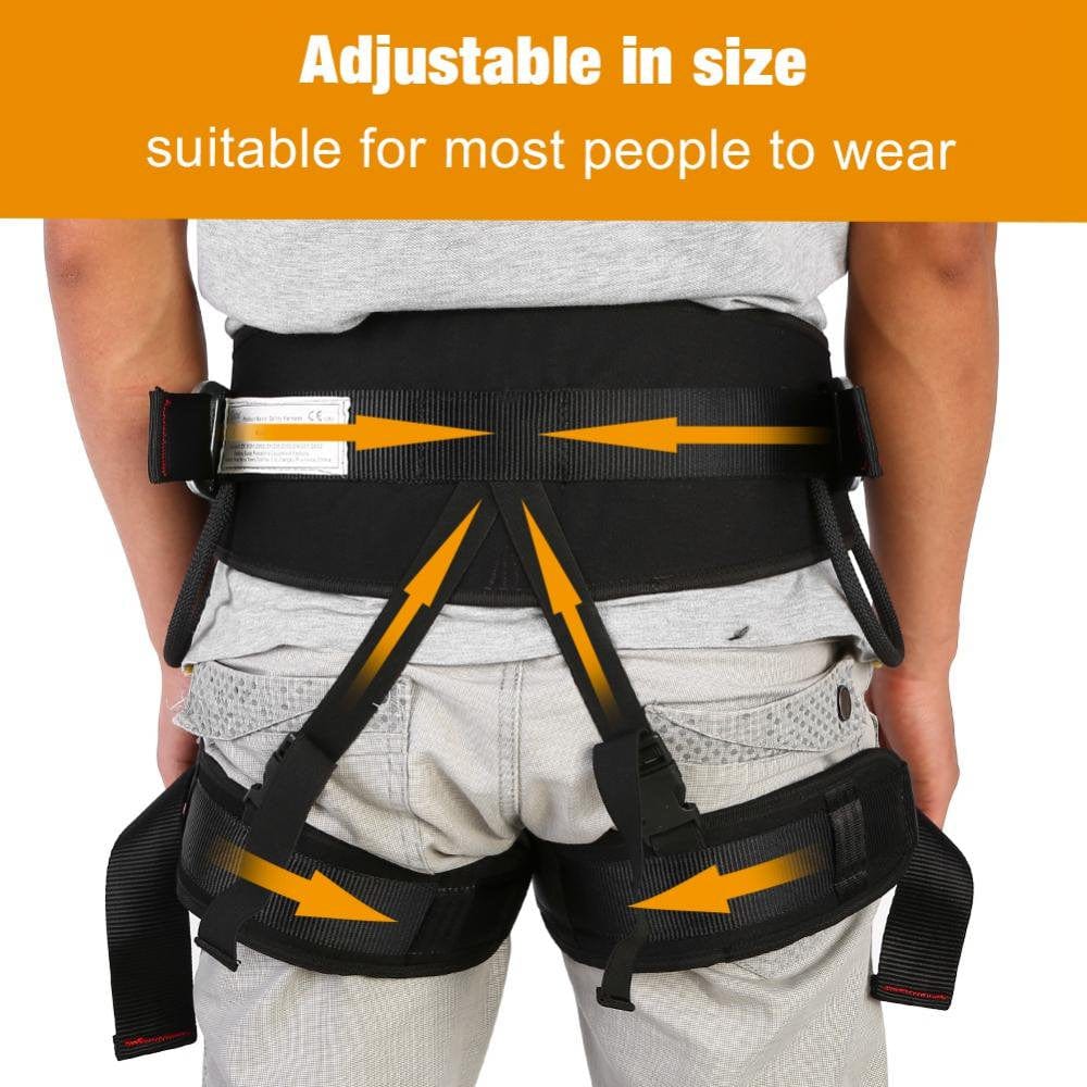 Zerodis Adjustable Outdoor Heavy Duty Tree Climbing Rappelling Belt Safety Harness Protective Gear, Polyester Fiber Safety Harness