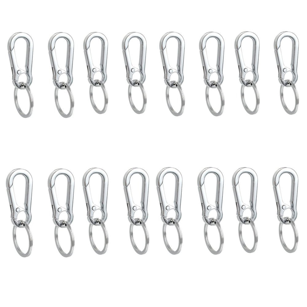 Happon 2 Pcs Silver Metal Carabiner Clip Keyring Keychain Chain Holder Organizer for Car Keys Finder