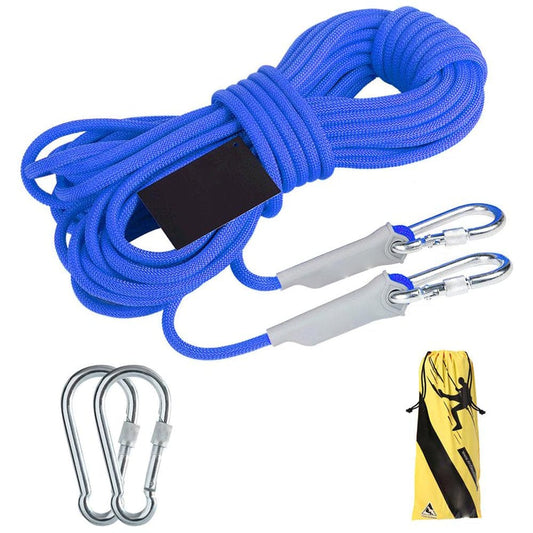 10M/393Inch Outdoor Climbing Rope Rock Climbing Safety Rope High Strength Rappelling Rope with Storage Bag and 2 Buckles for Outdoor Climbing Rescue
