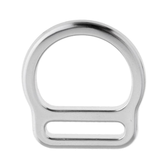 23KN Rock Climbing Safety Harness Slotted D Ring for Webbing Belt - Silver, Big