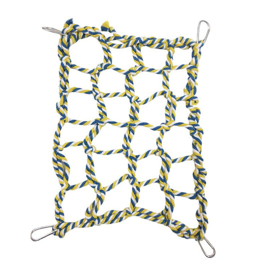 Walbest Pet Climbing Net,Bird Climbing Toy Hammock Toy Cotton Rope Weaving Cage Accessories Bird Parrot Toy Climbing Net for Hamster Squirrel