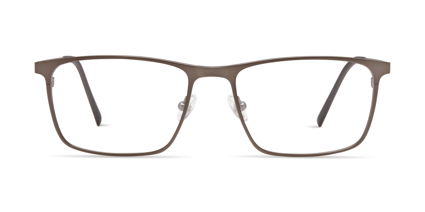 modo 4238 prescription optical eyewear glasses made in japan titanium lightweight durable strong comfortable modern contemporary petite casual clean sleek matte gunmetal brown front