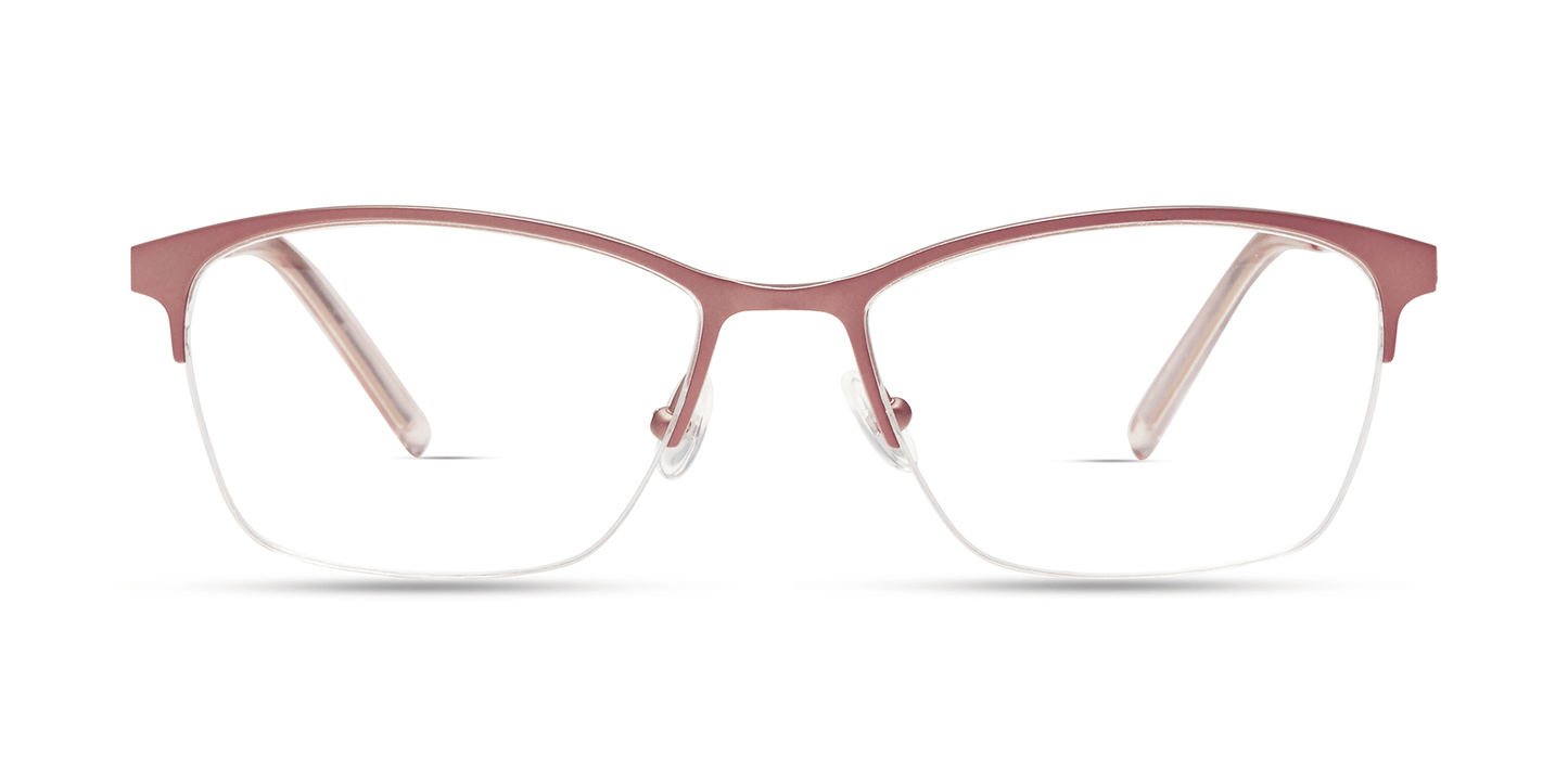 modo 4239 optical prescription eyewear glasses titanium made in japan female women ladies semi rimless titanium strong strength durable long lasting upswept rectangle matte pink