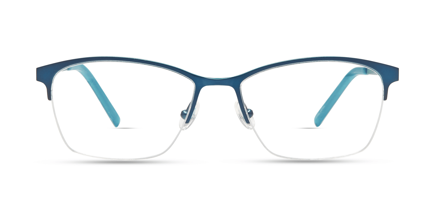 modo 4239 optical prescription eyewear glasses titanium made in japan female women ladies semi rimless titanium strong strength durable long lasting upswept rectangle matte petroleum