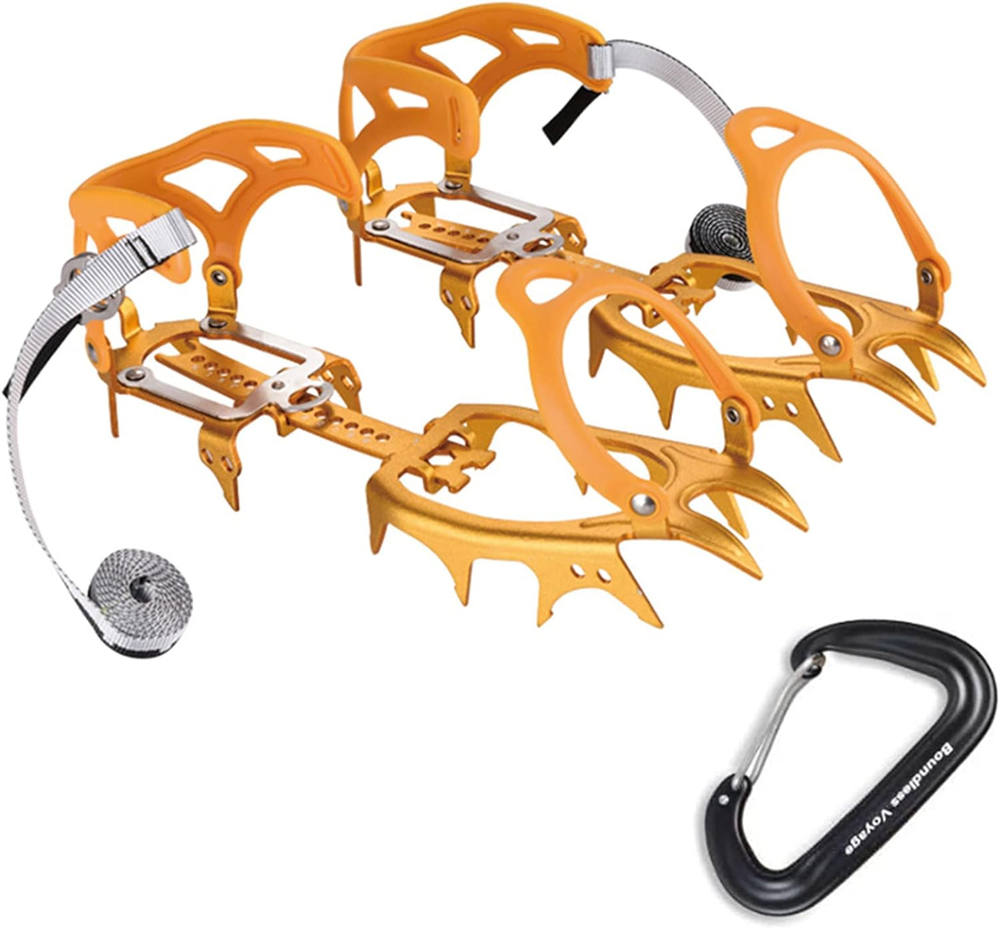 HUAYE BRS-S3 14 Teeth Winter Traction Boots Bundled Crampons Aluminum Crampons Outdoor Ice Climbing Tools Ultralight for Outdoor Hiking Shoes on Ice and Snow