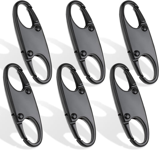 6PCS Double Small Carabiner Clips, S Carabiner Keychain Small Alloy Snap Hook Zipper Clip for Fishing/Camping/Outdoor Sports