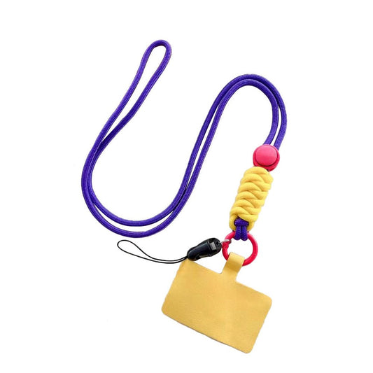 Thinsont Universal Mobile Phone Lanyard Adjustable Detachable Neck Hanging Rope Anti-Lost Straps Accessory Outdoor Climbing Purple Yellow Long