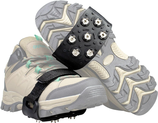 Crampon Traction Cleats 7 Point Cleats for Shoes and Boots Anti-Skid Traction Grips Ice Cleats for Walking or Hiking on Snow and Ice