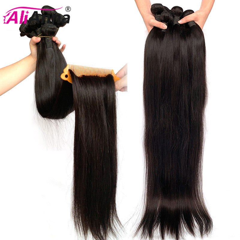 Straight Remy Human Hair  Bundles