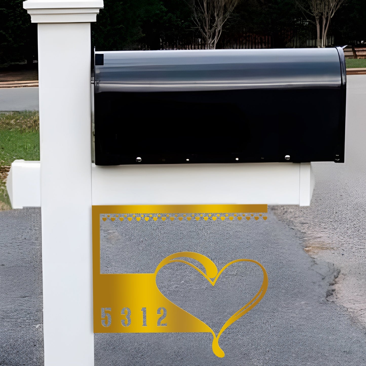 Hearts Address Mailbox Sign