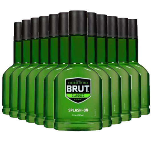 Brut Classic Scent Splash-On Men's Lotion, 7.0 Fl Oz ea - 12 Pack