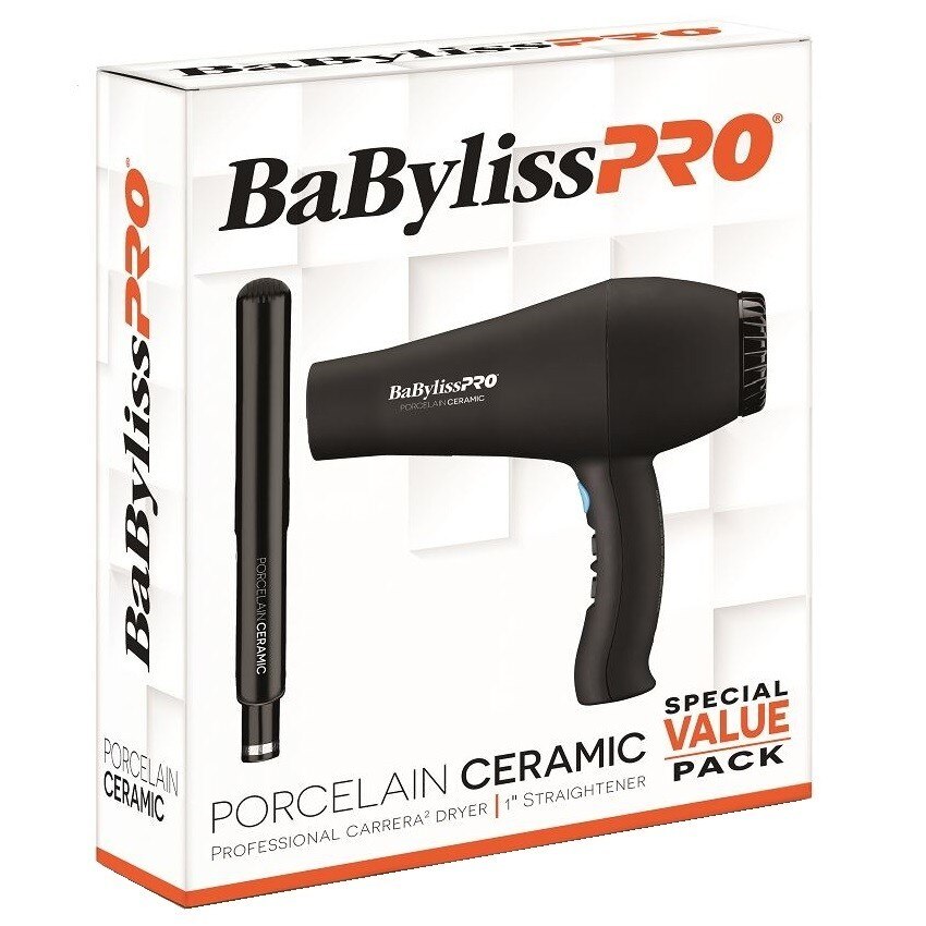 BabylissPro Porcelain Ceramic Value Pack (Carrera Dryer/1" Straightener)[**]