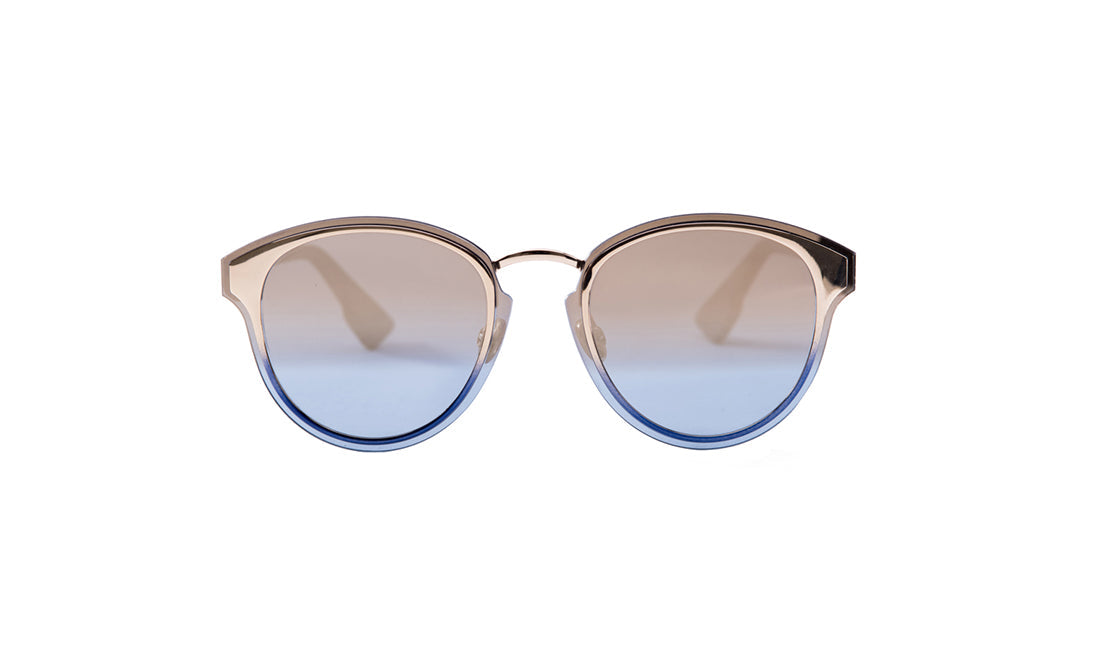 Sunglasses Dior DiorNightfall Blue, Dior, Gold, Large, Metal, Non-Polarized, Non-Prescription, Oval, Plastic, Sunglasses, Womens