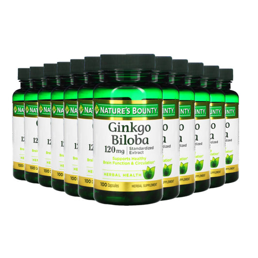 Nature's Bounty, Ginkgo Biloba, 120 mg, 100 Capsules -12 Pack