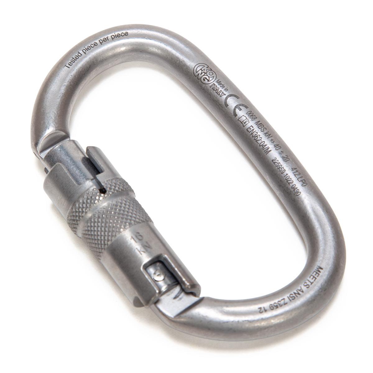 Kong Oval Steel Carabiner - Matte Silver