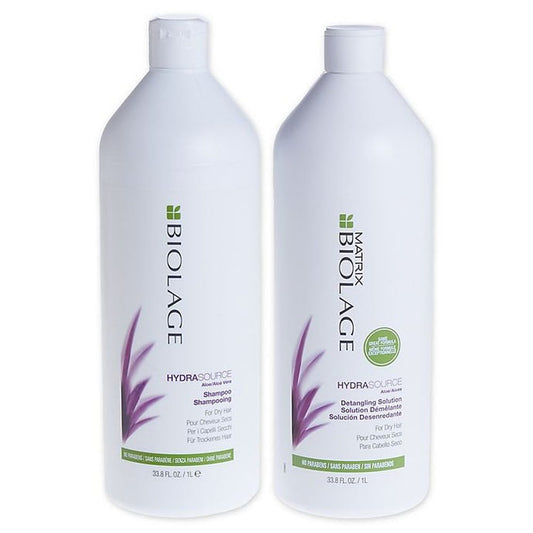 Matrix Biolage HydraSource Liter Duo(33.8oz Shampoo & 33.8oz Detangling Solution)[**]
