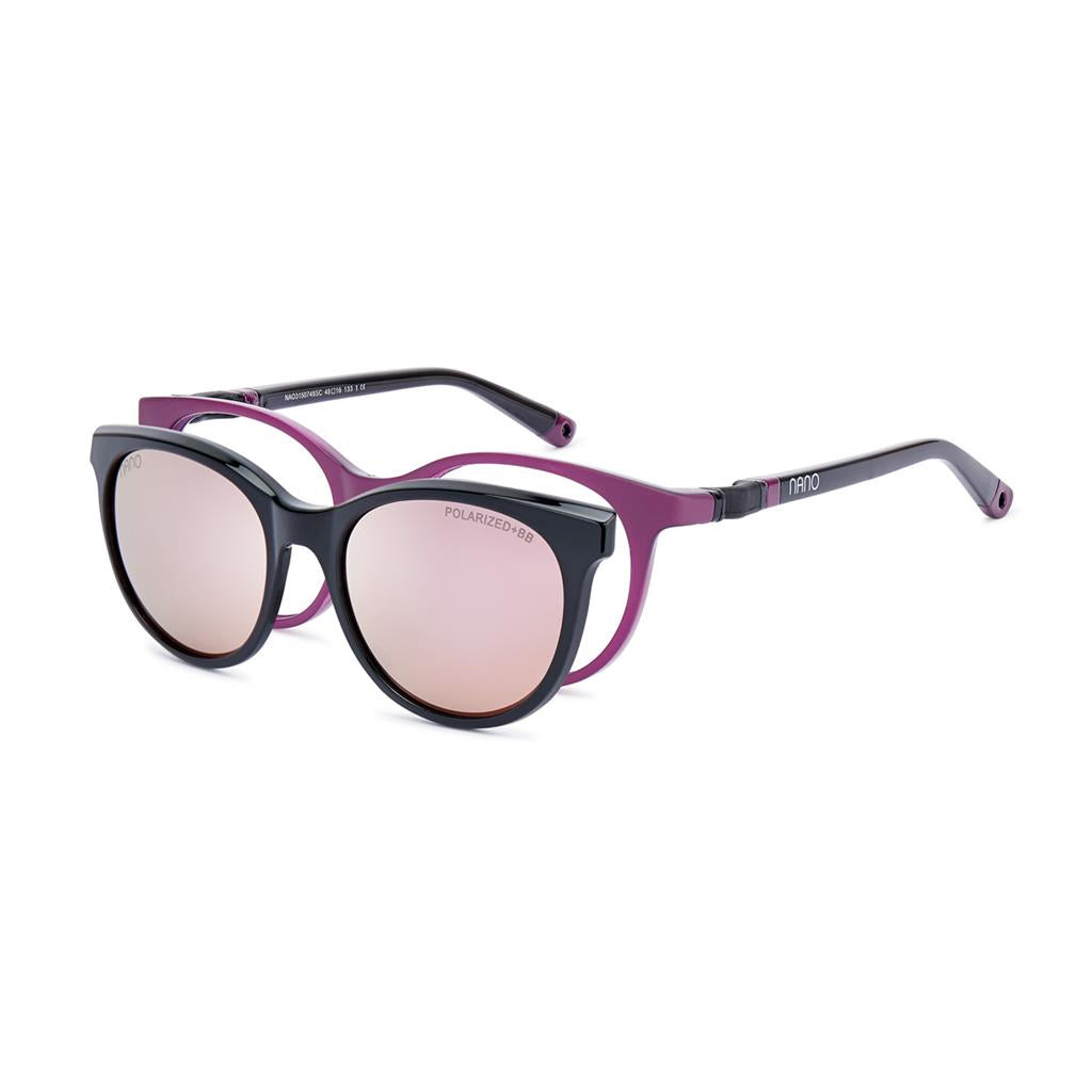 Nano Glitch Solar Clip Purple/Black angled view