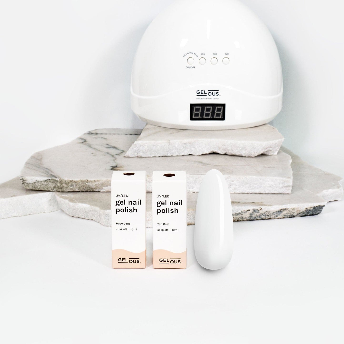 Gelous gel nail polish Just White Basic Pack - photographed in New Zealand