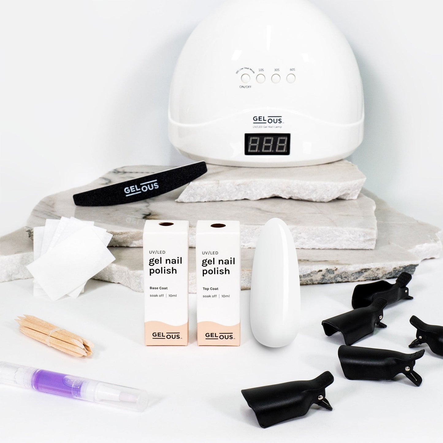 Gelous gel nail polish Just White Starter Pack - photographed in New Zealand