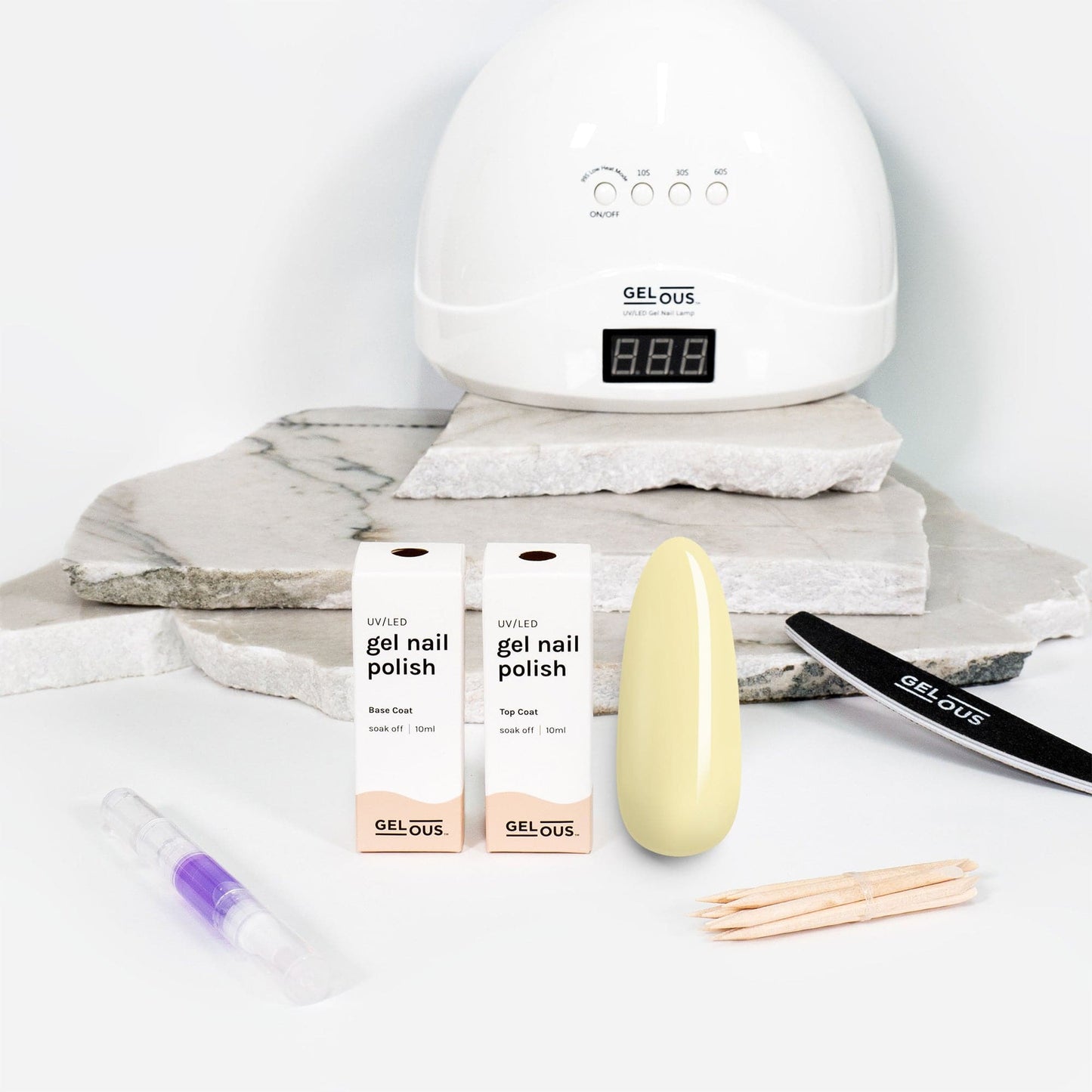 Gelous gel nail polish Lemon Sorbet Essentials Pack - photographed in New Zealand