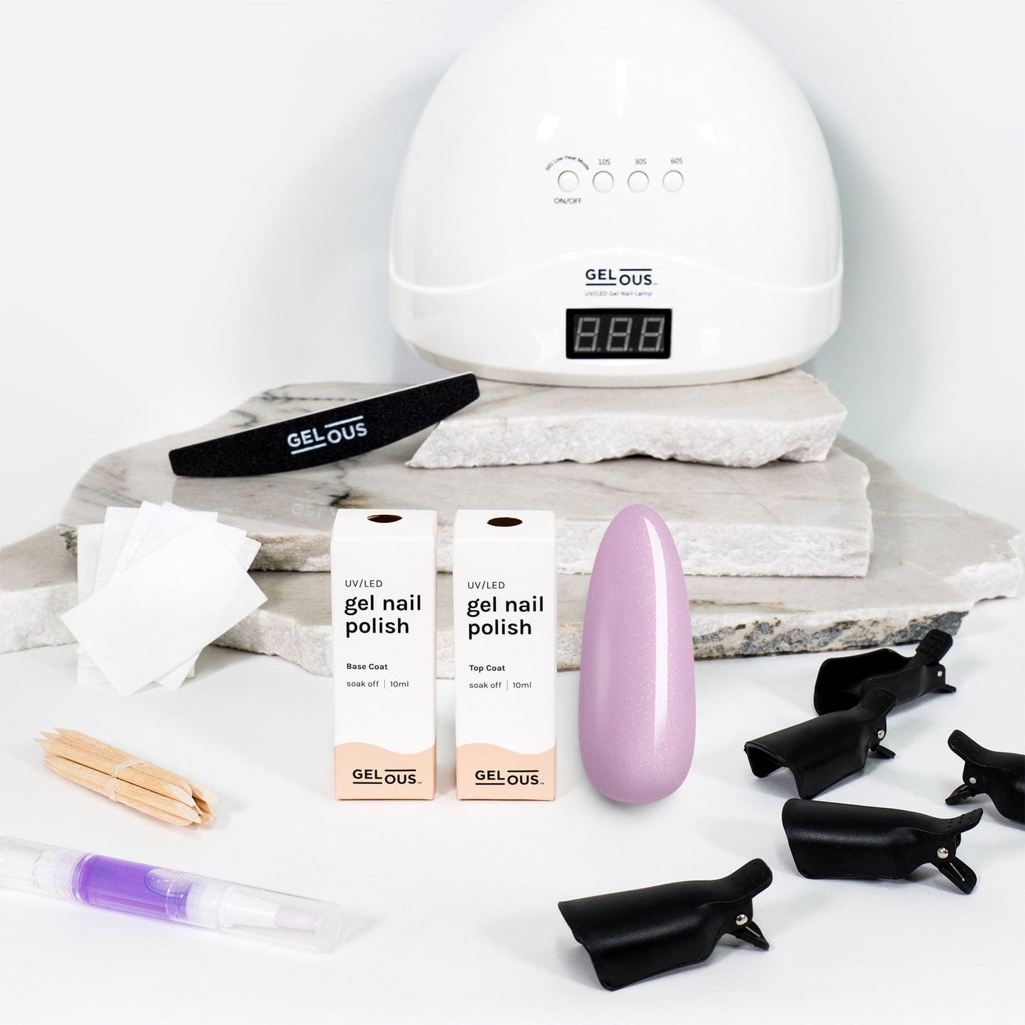 Gelous gel nail polish Lilac Ice Starter Pack - photographed in New Zealand