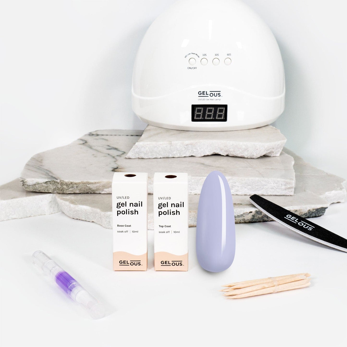 Gelous gel nail polish Lavender Whisper Essentials Pack - photographed in New Zealand