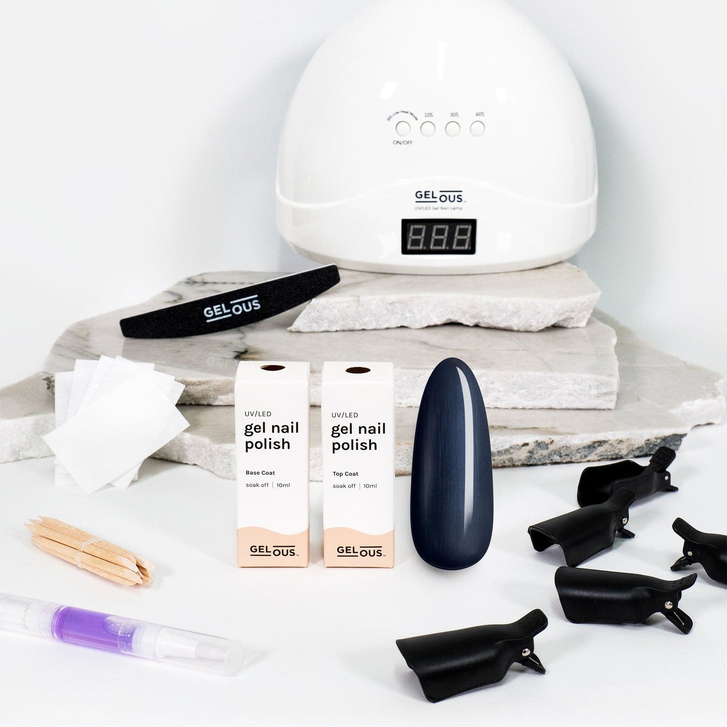 Gelous gel nail polish Midnight Blues Starter Pack - photographed in New Zealand