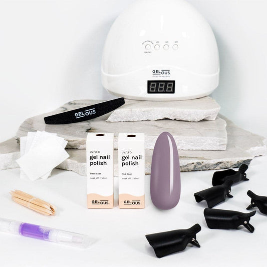 Gelous gel nail polish Moody in Mauve Starter Pack - photographed in New Zealand