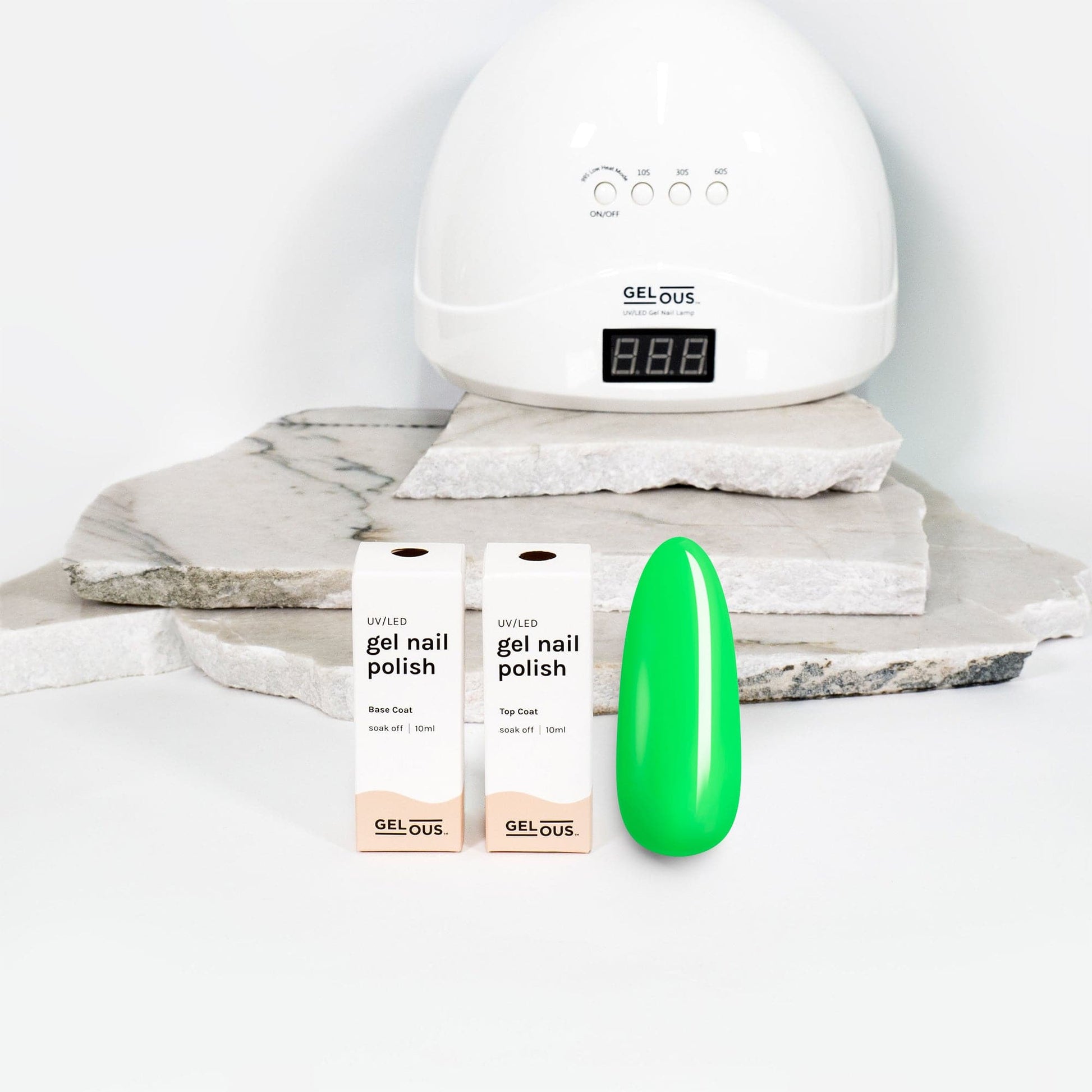 Gelous gel nail polish Neon Green Basic Pack - photographed in New Zealand