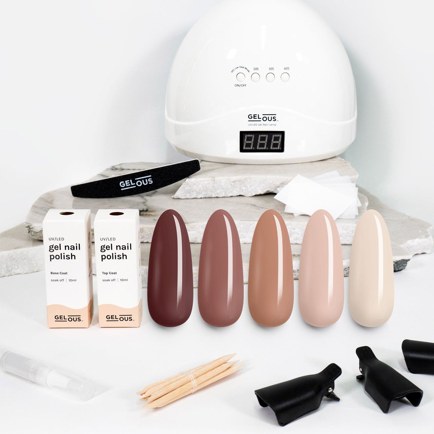 Gelous gel nail polish Nudes & Browns Polish Starter Pack - photographed in New Zealand