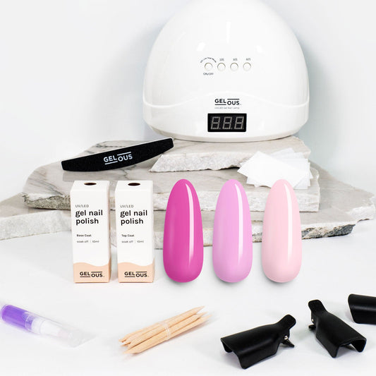 Gelous gel nail polish Pinks 3 Polish Starter Pack - photographed in New Zealand